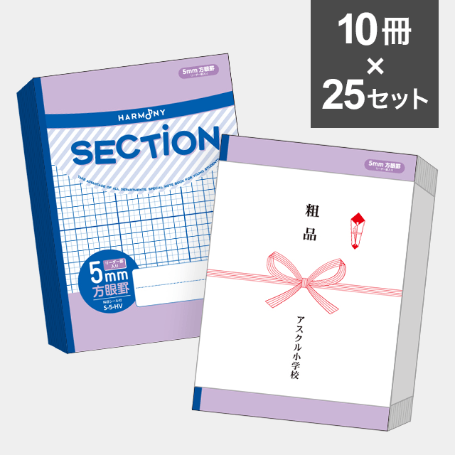 【10冊セット】ハーモニー　SECTION ５mm方眼ノート B5サイズ（バイオレット） S-5-HV ×25セット（250冊）