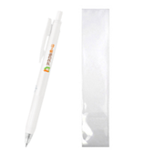 サラサクリップホワイトボールペン　ホワイト　フルカラー印刷　PP袋入れ
