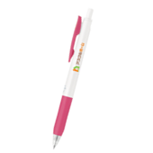 サラサクリップホワイトボールペン　ピンク　フルカラー印刷　無料のし袋付き