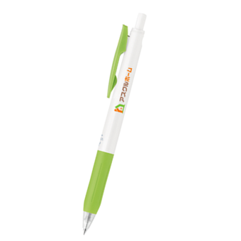 ホワイトボールペン グリーンクリップ