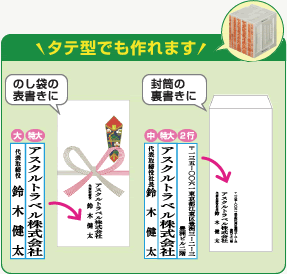 【タテ型でも作れます】のし袋の表書きに／封筒の裏書きに