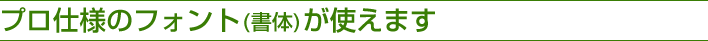 プロ仕様のフォント（書体）が使えます