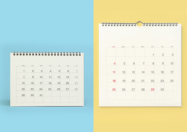 カレンダーの種類と特徴！卓上や壁掛け、取引先に配布するならどれ？