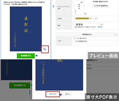 原寸大PDF表示機能について