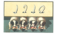 様々な犬が活躍した明治４３年の年賀状