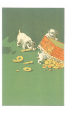 様々な犬が活躍した明治４３年の年賀状